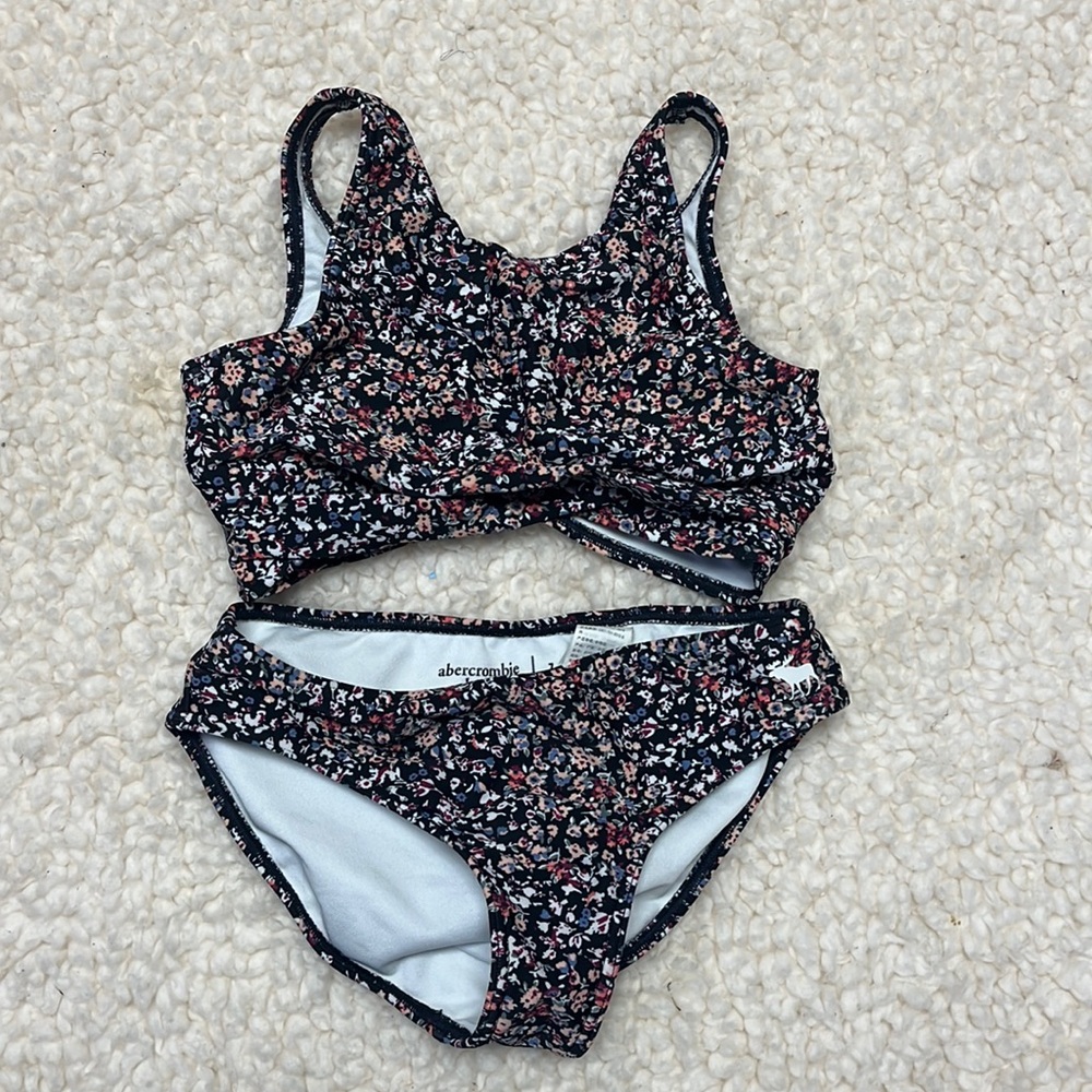 Girls Abercrombie Kids two piece swimsuit, 7/8, floral bikini